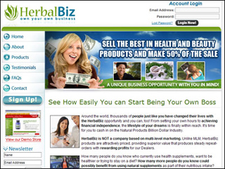 HerbalBiz.com is a turnkey business opportunity. For only $50 your customers would have their own domain, hosting, call center and online store. By becoming involved with HerbalBiz your customer will have all the benefits of owning their own business: you can set your own hours, take a vacation in the middle of the week or work only in the evenings - by Rahim Onn iPower - rahimonn.ipower.com